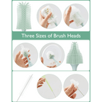 Momcozy Weaning Accessories Push-Press Design Bottle Brush Kit-Press Bubble Style Green