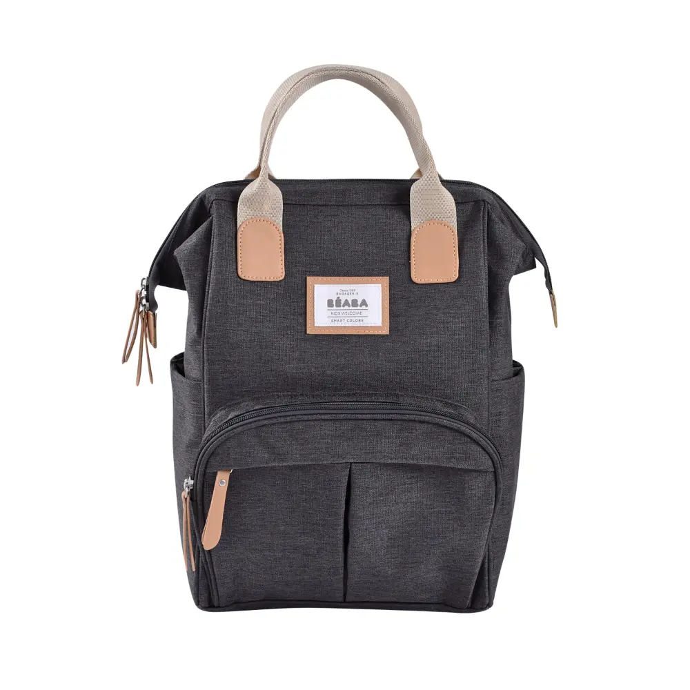 Beaba Wellington Diaper Bag – Stylish Backpack for Moms & Dads – Large Capacity Baby Bag with Changing Mat, Insulated Bottle Holder, Multiple Pockets, Durable, Water-Resistant – Travel & Everyday Use
