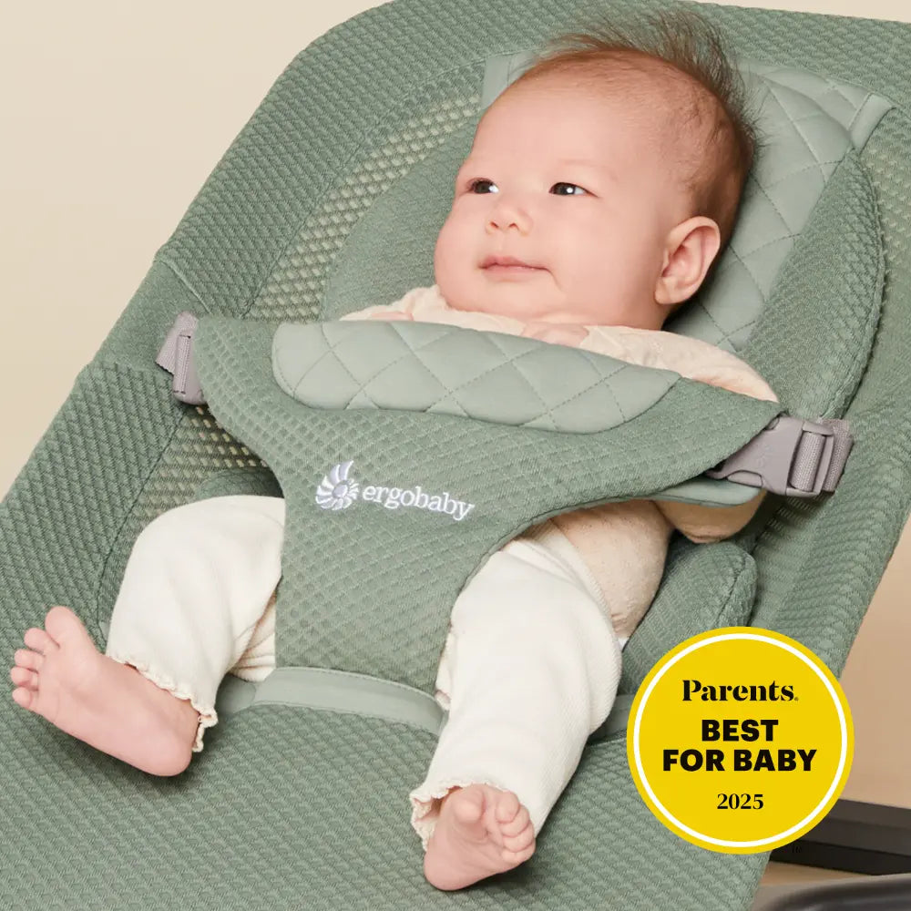 Ergobaby Evolve 3-in-1 Bouncer, Adjustable Multi-Position Baby Bouncer Seat with Newborn Insert, Head to Hip Support, Ergonomic & Lightweight Rocking Chair, Folds Flat for Easy Storage, 2-13 Kgs, 0 - 2 Years
