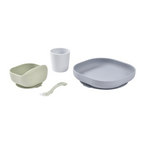 Beaba Silicone 4 Piece Baby Meal Set – Suction Plate, Suction Bowl, Anti-Slip Cup & 2nd Stage Spoon, Non-Slip, Unbreakable, Ergonomic Design, Easy to Clean, BPA-Free Baby Feeding Set for Mess-Free Mealtime Essentials, 4M+