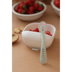 Beaba 2nd Stage Silicone Spoon - Baby Led Weaning Self Feeding Training Spoon with Ultra Soft Tip, Gum Friendly, Ergonomic Handles, BPA Free, 8m+