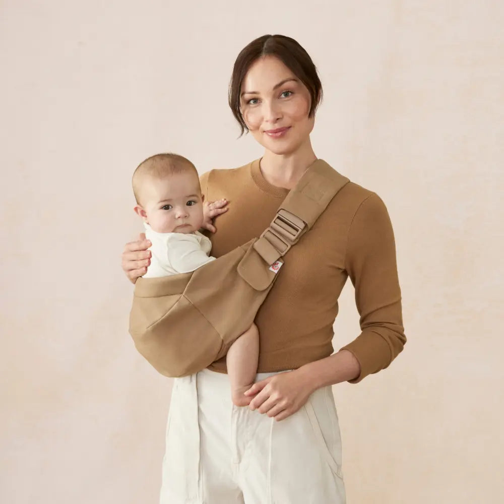 Ergobaby Upsie Sling Baby Carrier, Soft & Ergonomic Carrier with Cushioned Adjustable Shoulder Strap, Bucket Seat, Front Pocket, 100% Breathable Cotton, Perfect for Travel & Everyday Use, 6M - 4Years