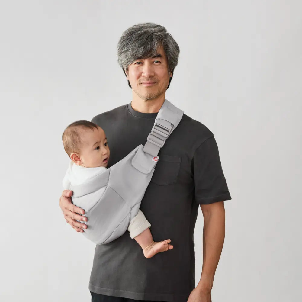 Ergobaby Upsie Sling Baby Carrier, Soft & Ergonomic Carrier with Cushioned Adjustable Shoulder Strap, Bucket Seat, Front Pocket, 100% Breathable Cotton, Perfect for Travel & Everyday Use, 6M - 4Years