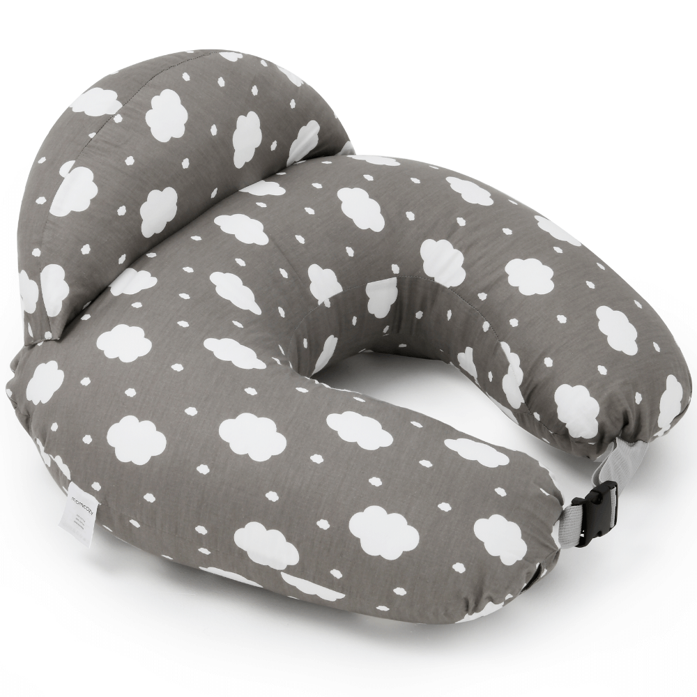 Momcozy Maternity Accessory Adjustable Nursing Pillow - Grey & White