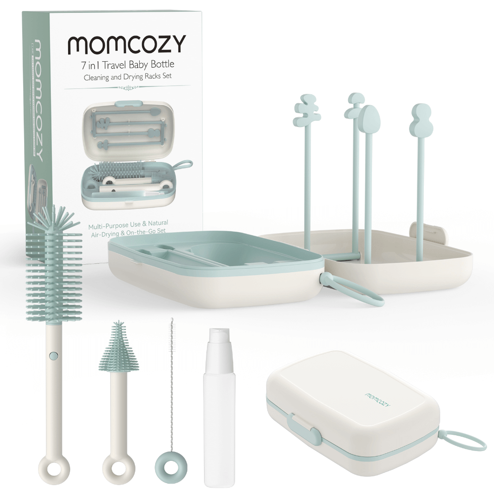 Momcozy Weaning Accessories Push-Press Design Bottle Brush Kit - Classic Style Green