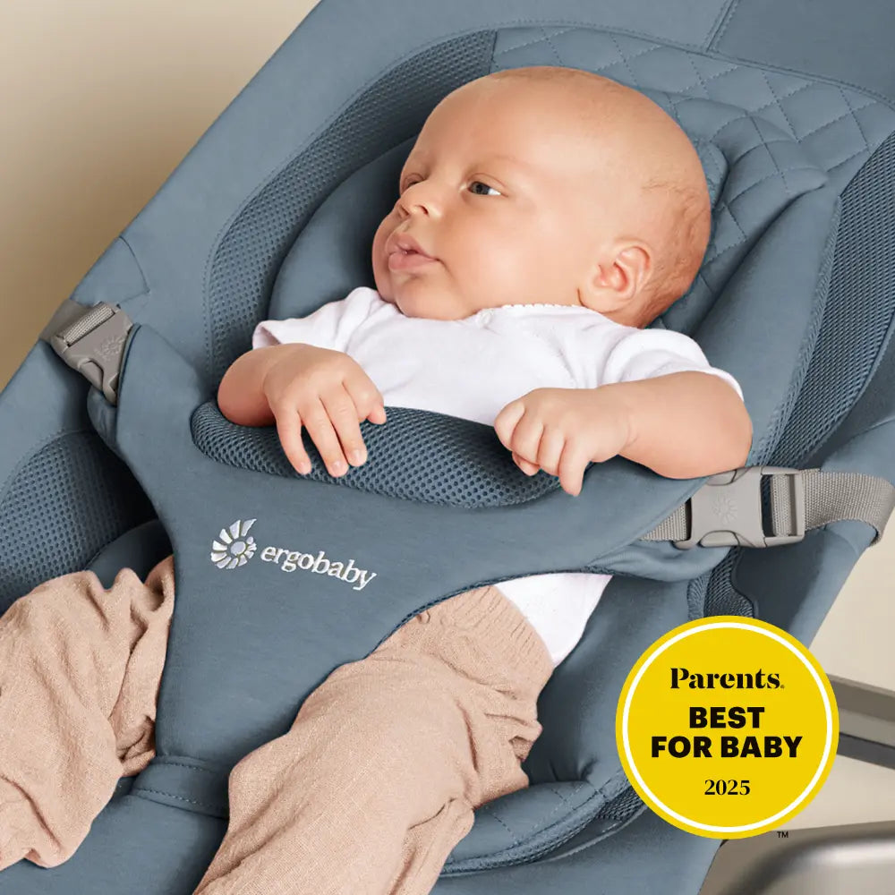 Ergobaby Evolve 3-in-1 Bouncer, Adjustable Multi-Position Baby Bouncer Seat with Newborn Insert, Head to Hip Support, Ergonomic & Lightweight Rocking Chair, Folds Flat for Easy Storage, 2-13 Kgs, 0 - 2 Years