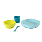 Beaba Silicone 4 Piece Baby Meal Set – Suction Plate, Suction Bowl, Anti-Slip Cup & 2nd Stage Spoon, Non-Slip, Unbreakable, Easy to Clean, BPA-Free Baby Feeding Set for Mess-Free Mealtime Essentials, 4M+