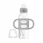 Dr. Brown's 8 oz/250 mL Narrow Sippy Spout Bottle w/ Silicone Handles, Lt Blue & Lt Gray, 2-Pack