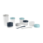 Beaba Expert Food Storage Set - Airtight Interlocking Containers for Baby & Toddler Meals with Graduation Scale, Microwave & Freezer Safe, Set of 14 (2 x 90ML, 4 x 150ML, 6 x 250ML & 2 Spoons)