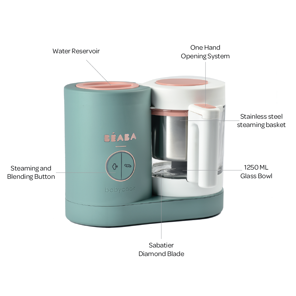 Beaba Babycook Neo-6 In 1 Baby Food Processor, Blender, Steamer, Cooker & Sterilizer, Portable Baby Food Cooker, Puree Maker and Warmer