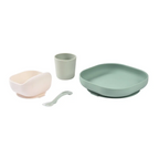 Beaba Silicone 4 Piece Baby Meal Set – Suction Plate, Suction Bowl, Anti-Slip Cup & 2nd Stage Spoon, Non-Slip, Unbreakable, Ergonomic Design, Easy to Clean, BPA-Free Baby Feeding Set for Mess-Free Mealtime Essentials, 4M+