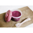 Beaba 2nd Stage Silicone Spoon - Baby Led Weaning Self Feeding Training Spoon with Ultra Soft Tip, Gum Friendly, Ergonomic Handles, BPA Free, 8m+