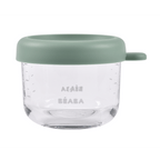 Beaba Glass Storage Container - Ideal Airtight Container for Storing Baby Snacks and Meals with Graduation Measuring Scale, Heat, Freeze, Sterilization, and Microwave Safe, 150ML
