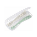 Beaba 1st Stage Silicone Spoon - Set of 2, Baby Led Weaning Self Feeding Training Spoon with Ultra Soft Tip, Gum Friendly, Ergonomic Handles, BPA Free, 4m+