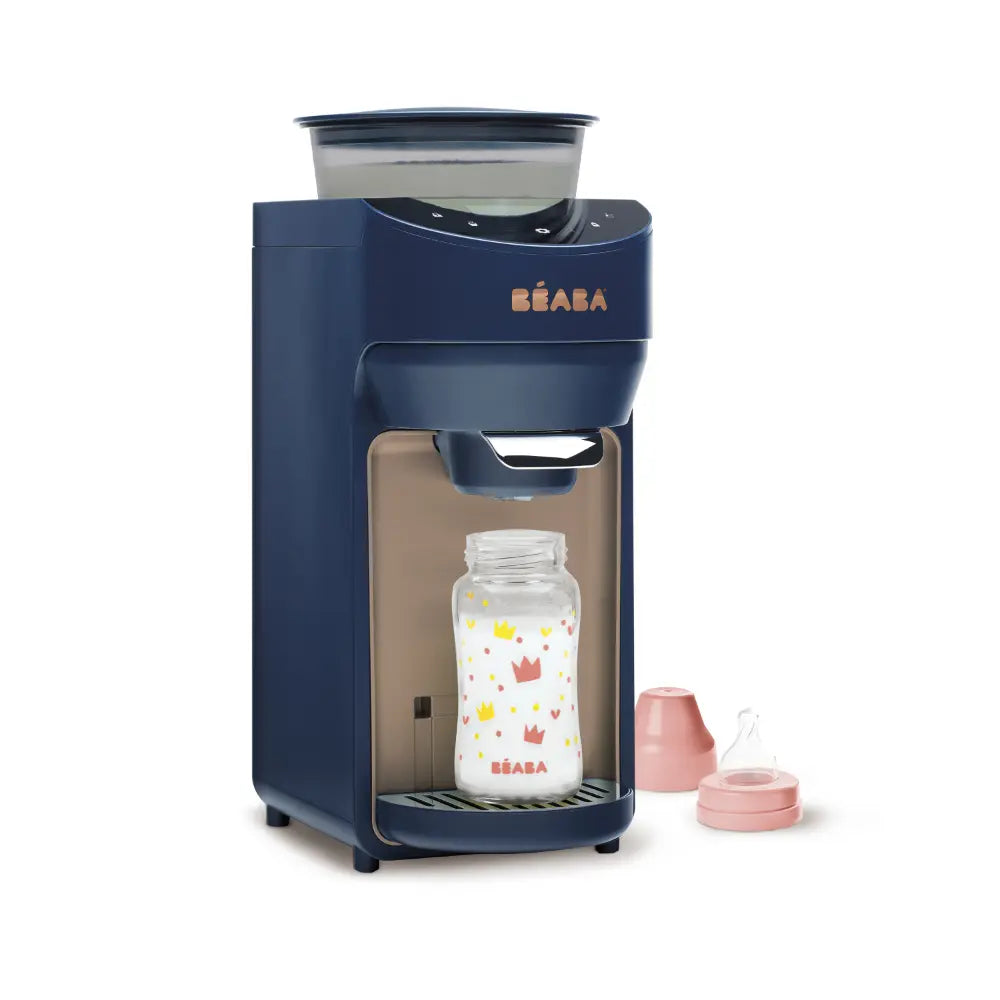 Beaba Milkeo Plus Automatic Baby Bottle Maker & Formula Dispenser - Instant Warm Bottles in 20 Sec, Smart Touchscreen, Multiple Temperature Settings, Baby Formula Mixer & Milk Maker for Infants, Night Blue, 0m+
