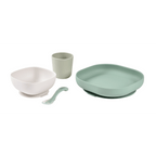 Beaba Silicone 4 Piece Baby Meal Set – Suction Plate, Suction Bowl, Anti-Slip Cup & 2nd Stage Spoon, Non-Slip, Unbreakable, Easy to Clean, BPA-Free Baby Feeding Set for Mess-Free Mealtime Essentials, 4M+