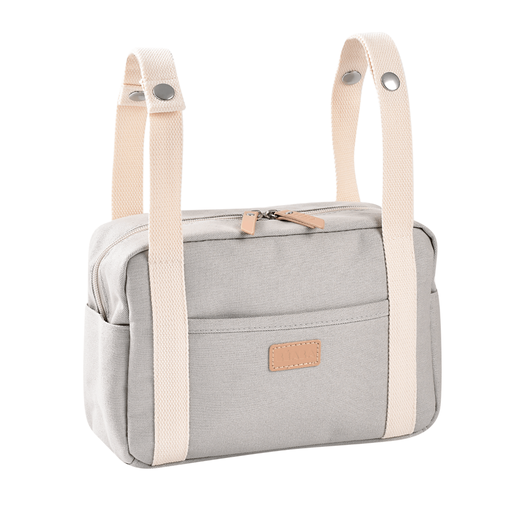 Beaba Mini Paris Baby Diaper Bag – Multifunctional Travel Baby Bag with 5L Capacity, Multi-Pocket Organizer with Stroller Clips, 100% Cotton, Ideal for Moms & Dads