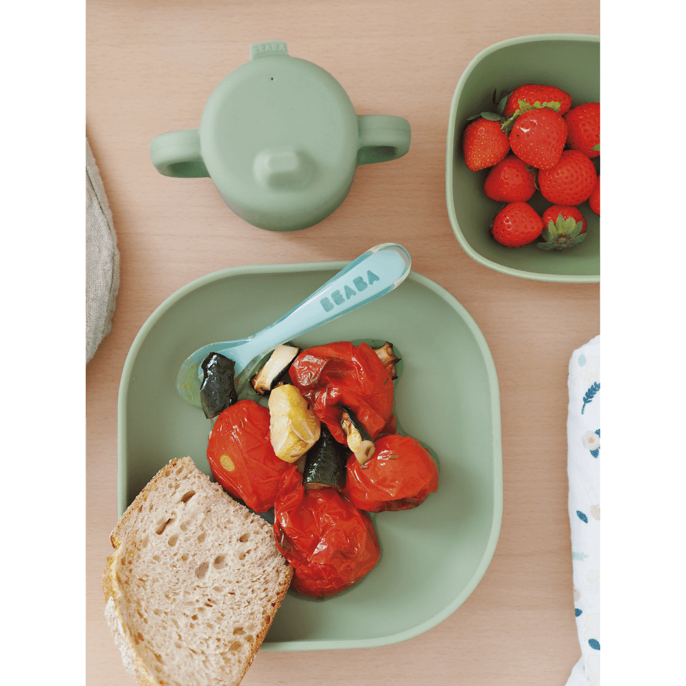 Beaba Silicone Suction Plate for Babies and Toddlers - Ergonomic Design, Non-Slip, Unbreakable, Dishwasher & Microwave Safe, Self Feeding Baby Plate, Easy to Clean, BPA-Free, Mealtime Essential, 4M+