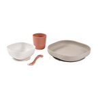 Beaba Silicone 4 Piece Baby Meal Set – Suction Plate, Suction Bowl, Anti-Slip Cup & 2nd Stage Spoon, Non-Slip, Unbreakable, Easy to Clean, BPA-Free Baby Feeding Set for Mess-Free Mealtime Essentials, 4M+