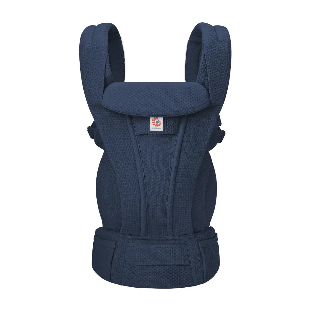 Ergobaby Omni Deluxe Baby Carrier, Lightweight Breathable Soft Mesh, Enhanced Lumbar Support, Adjustable Waistbelt & Cross Straps, Privacy Hood, 4 Carry Positions, 6 Storage Pockets, 3-20Kgs, 0-4 years, Midnight  Blue