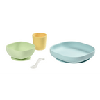 Beaba Silicone 4 Piece Baby Meal Set – Suction Plate, Suction Bowl, Anti-Slip Cup & 2nd Stage Spoon, Non-Slip, Unbreakable, Easy to Clean, BPA-Free Baby Feeding Set for Mess-Free Mealtime Essentials, 4M+