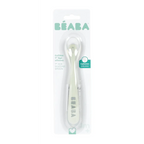 Beaba 1st Stage Silicone Spoon - Baby Led Weaning Self Feeding Training Spoon with Ultra Soft Tip, Gum Friendly, Ergonomic Handles, BPA Free, 4m+