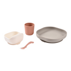 Beaba Silicone 4 Piece Baby Meal Set – Suction Plate, Suction Bowl, Anti-Slip Cup & 2nd Stage Spoon, Non-Slip, Unbreakable, Ergonomic Design, Easy to Clean, BPA-Free Baby Feeding Set for Mess-Free Mealtime Essentials, 4M+
