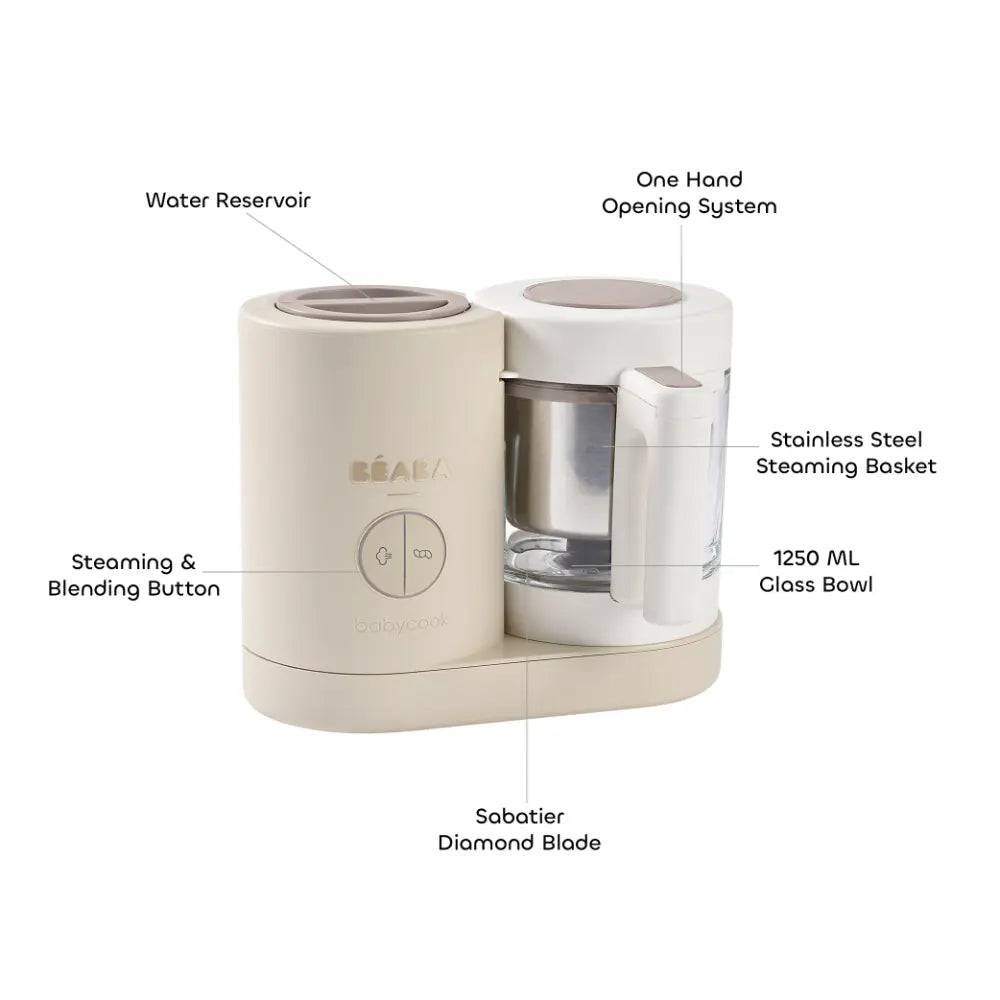Beaba Babycook Neo-6 In 1 Baby Food Processor, Blender, Steamer, Cooker & Sterilizer, Portable Baby Food Cooker, Puree Maker and Warmer