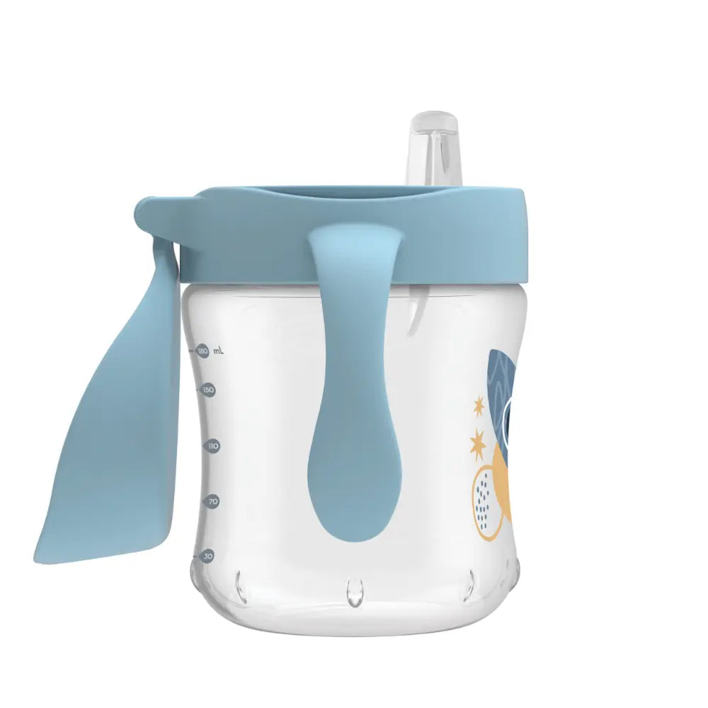 Dr. Brown's 6 oz/180 mL Soft-Spout Transition Cup w/ Handles, Rocket ship (6m+), 1-Pack