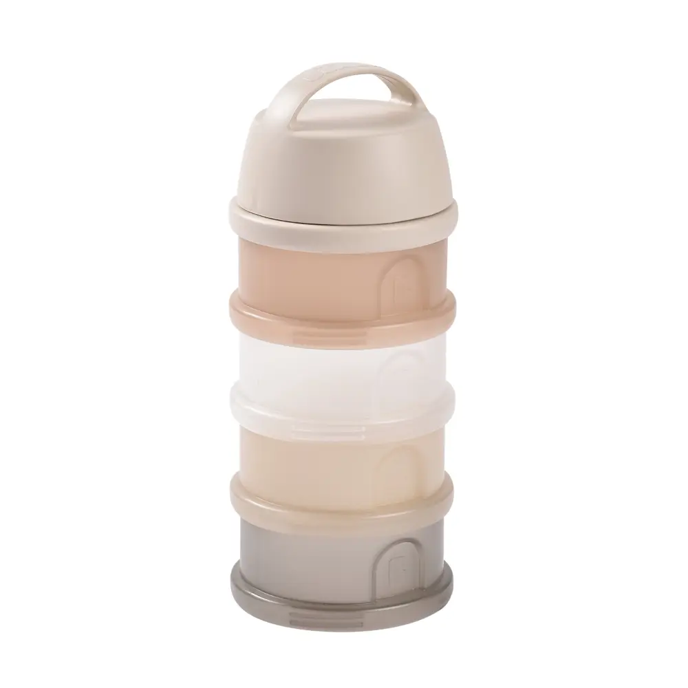 Beaba Stacked Formula Container - Airtight Multifunctional Storage Container for Storing Milk Powder and Baby Food, 4 Interchangeable Compartments, Microwave Safe, Travel Friendly