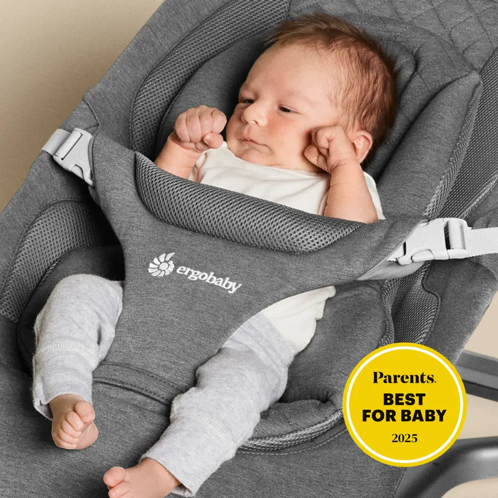 Ergobaby Evolve 3-in-1 Bouncer, Adjustable Multi-Position Baby Bouncer Seat with Newborn Insert, Head to Hip Support, Ergonomic & Lightweight Rocking Chair, Folds Flat for Easy Storage, 2-13 Kgs, 0 - 2 Years