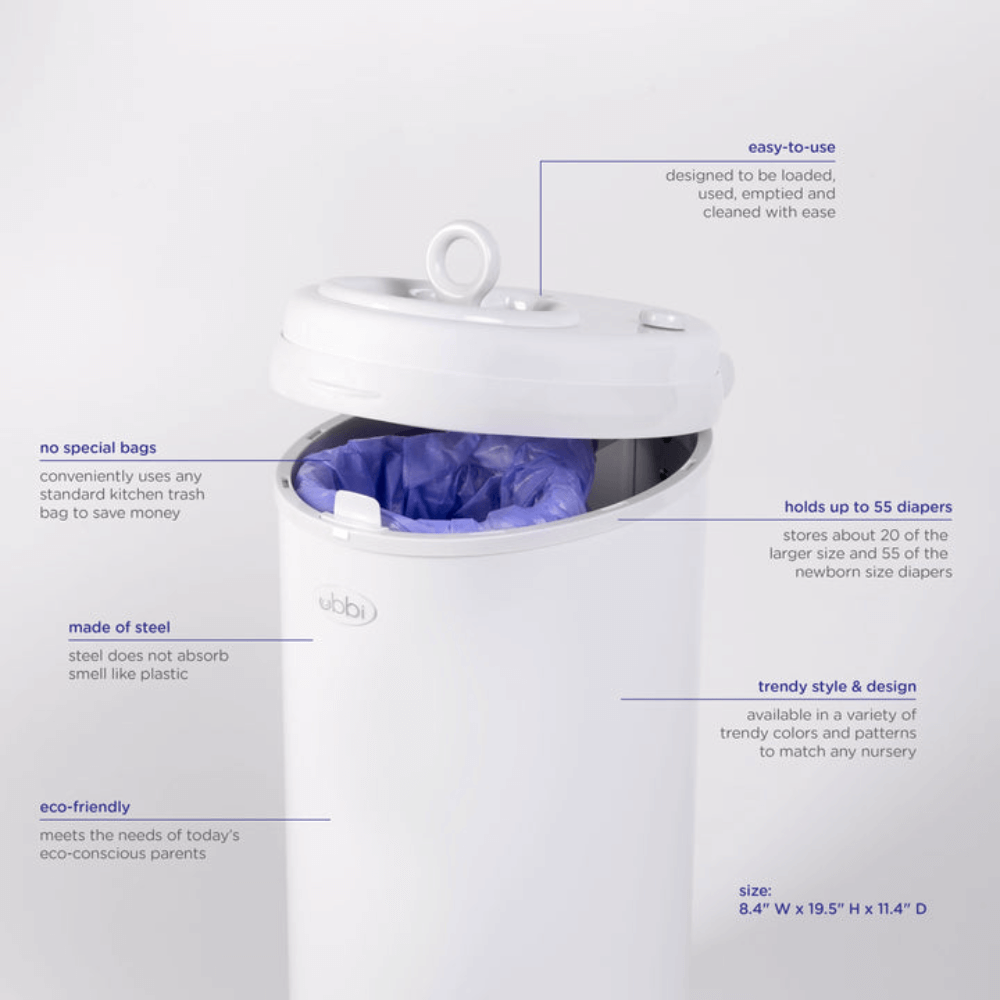 Ubbi Steel Odor Locking Diaper Pail