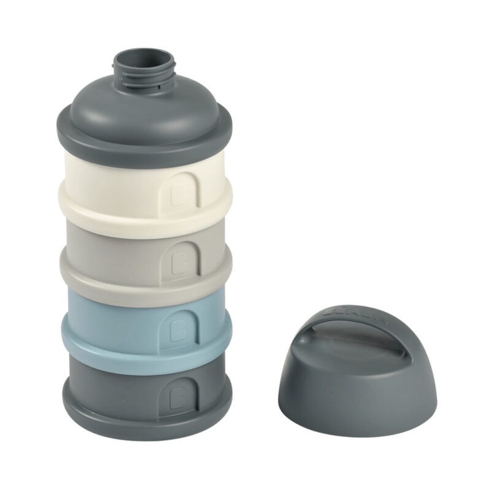 Beaba Stacked Formula Container - Airtight Multifunctional Storage Container for Storing Milk Powder and Baby Food, 4 Interchangeable Compartments, Microwave Safe, Travel Friendly