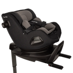 Nuna PRUU Aire Infant Car Seat|Convertible (Forward & Rear Facing)|360 Degrees Rotation with Base|Retractabe Sun Canopy|Moisture Absorbing Airy Mesh|5 Positions Recline In Both Mode|For 0 to 4Y|Upto 19 Kg - Caviar