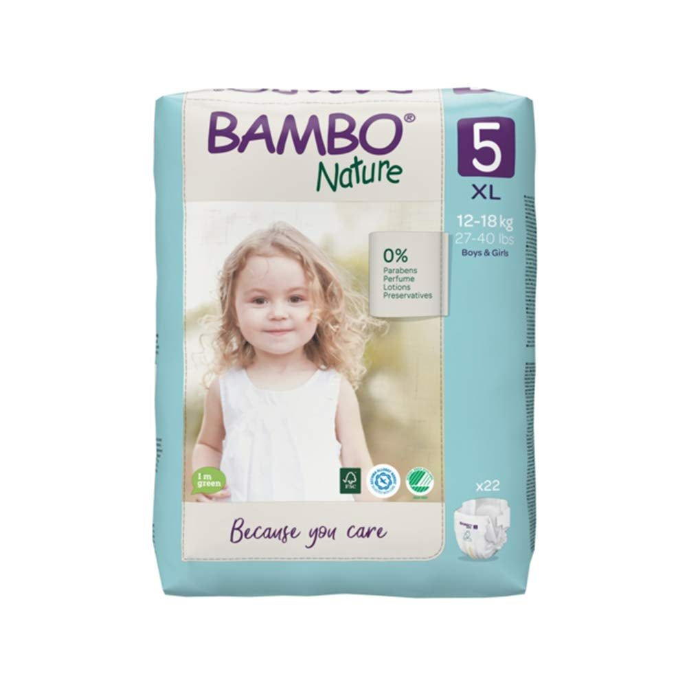Bambo Nature Monthly Box - Premium Baby Tape Diapers for Babies, Super Absorbent, Breathable, Extra Soft, Dermatologically Tested, Hypoallergenic Infant Nappies With Wetness Indicator