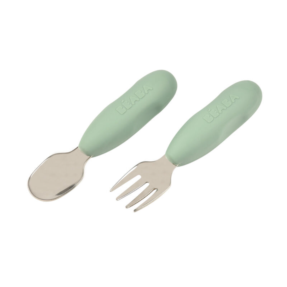 Beaba Set of 2 Stainless Steel Pre-Cutlery Set