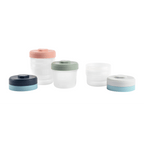 Beaba Starter Food Storage Set - Airtight Interlocking Stackable Containers for Baby & Toddler Meals with Graduation Scale, Leakproof, Microwave & Freezer Safe, Set of 6 (2x90ML & 4x150ML), Multicolor