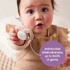 B.Box Pacifier GLOW Silicone Twin Pack | Ergonomic Teat & Shield, Hygienic Cap - Size 1