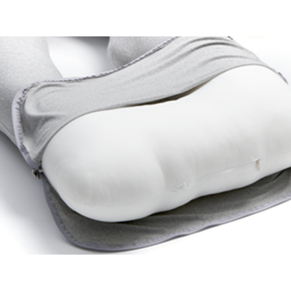 Momcozy G Shaped Cooling Fabric Pregnancy Pillow White