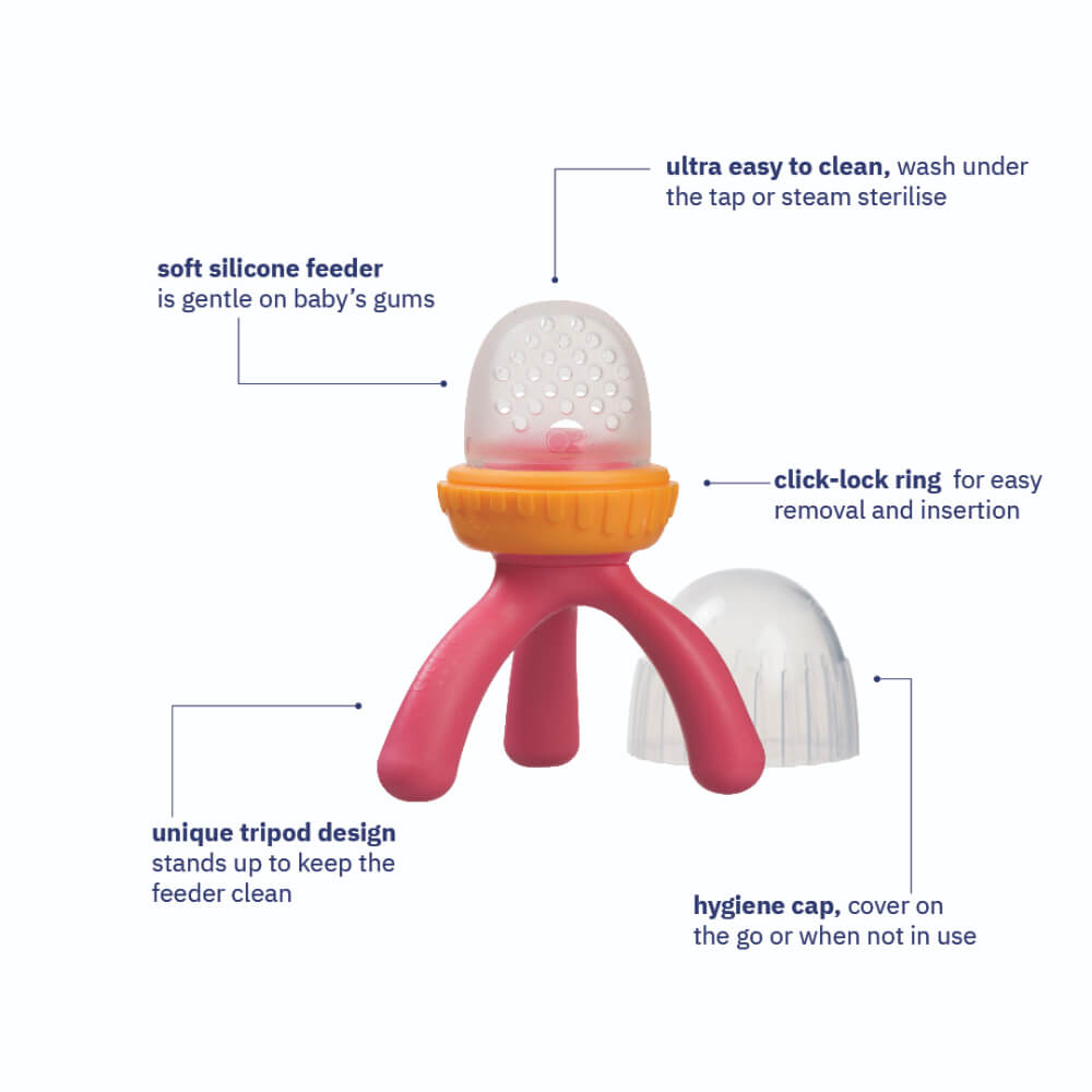 B.Box Silicone Fresh Food Feeder - Pink Orange