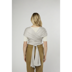 Ergobaby Aura Baby Wrap Carrier – Soft & Breathable Sling for Newborns, Lightweight Elastic Fabric for Womb-Like Comfort, Easy to Tie with Guiding Edge, Compact with Built-in Pouch, Ergonomic & Hip-Healthy, Birth - 12 Months, Grey Stripes