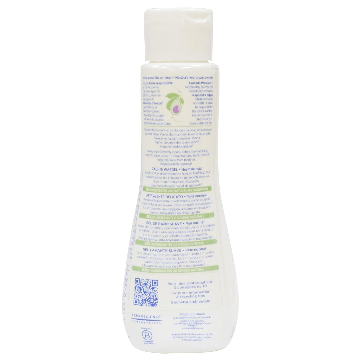 Mustela Gentle Cleansing Body Gel, White - 500 ml