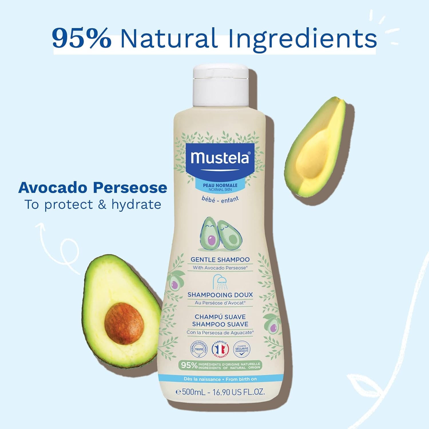 Mustela Gentle Baby Shampoo, White - 200ml
