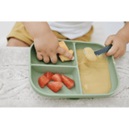 Beaba Silicone Suction Divided Plate for Babies and Toddlers - Ergonomic Design, Non-Slip, Unbreakable, Dishwasher & Microwave Safe, Self Feeding Baby Plate, Easy to Clean, BPA-Free, Mealtime Essential, 4M+