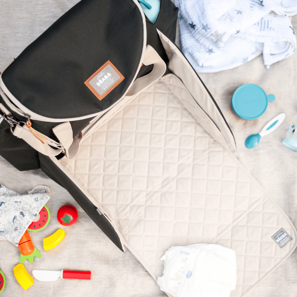 Beaba Sydney Baby Diaper Bag – Multifunctional Travel baby Bag with Large Capacity, Multi-Pocket Organizer with Changing Pad, Insulated Bottle Pouch & Stroller Clips – Ideal for Moms & Dads On the Go