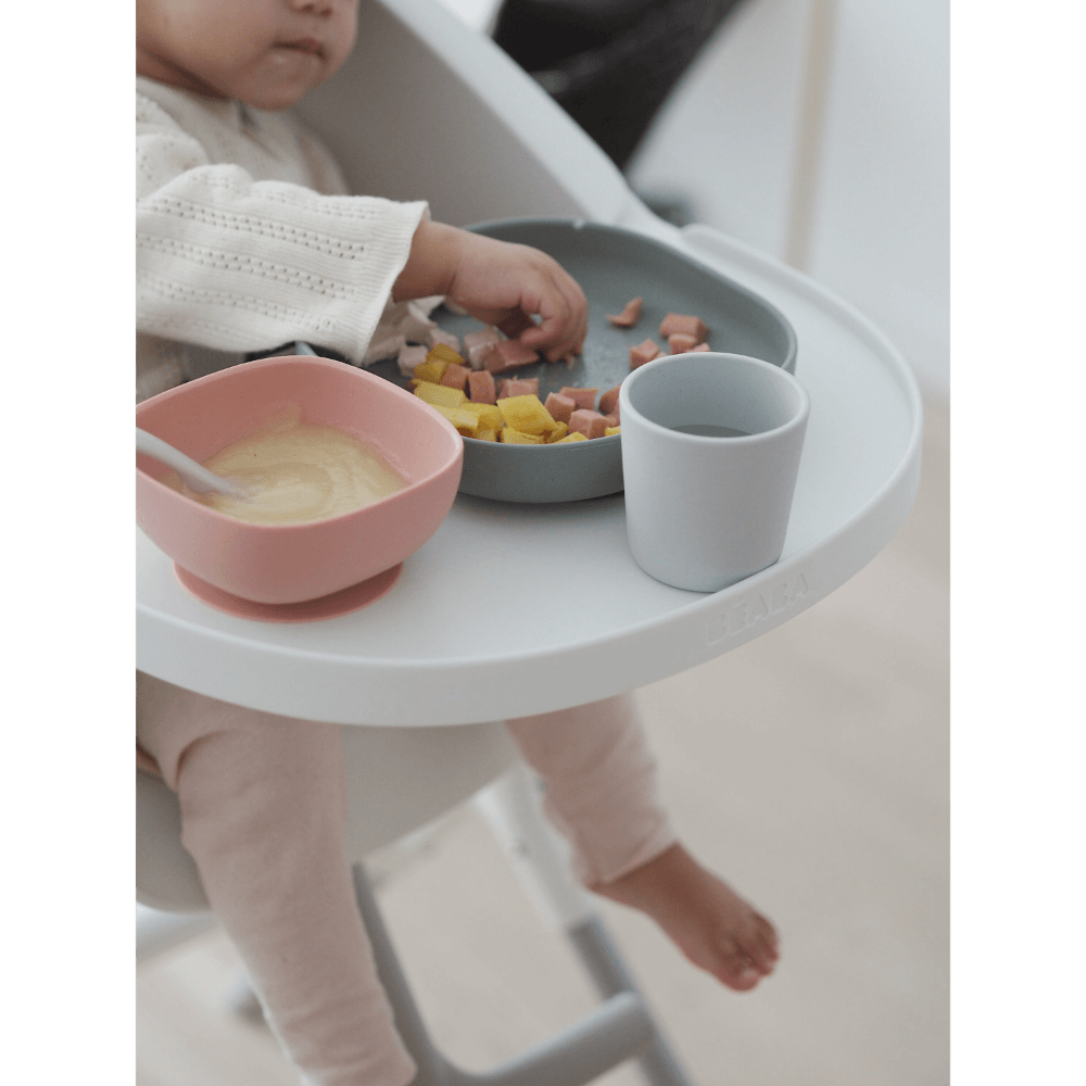 Beaba Silicone 4 Piece Baby Meal Set – Suction Plate, Suction Bowl, Anti-Slip Cup & 2nd Stage Spoon, Non-Slip, Unbreakable, Easy to Clean, BPA-Free Baby Feeding Set for Mess-Free Mealtime Essentials, 4M+