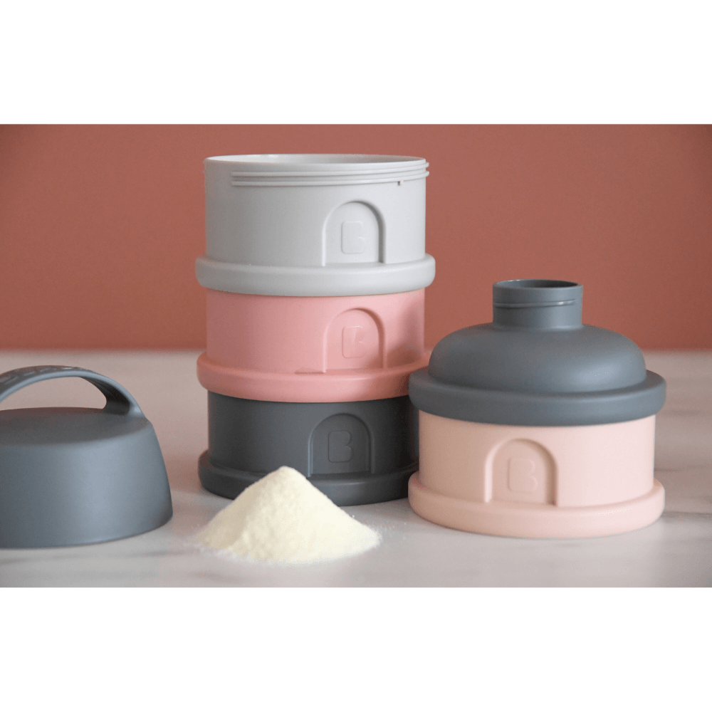 Beaba Stacked Formula Container - Airtight Multifunctional Storage Container for Storing Milk Powder and Baby Food, 4 Interchangeable Compartments, Microwave Safe, Travel Friendly