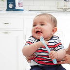 Beaba 1st Stage Silicone Spoon - Baby Led Weaning Self Feeding Training Spoon with Ultra Soft Tip, Gum Friendly, Ergonomic Handles, BPA Free, 4m+