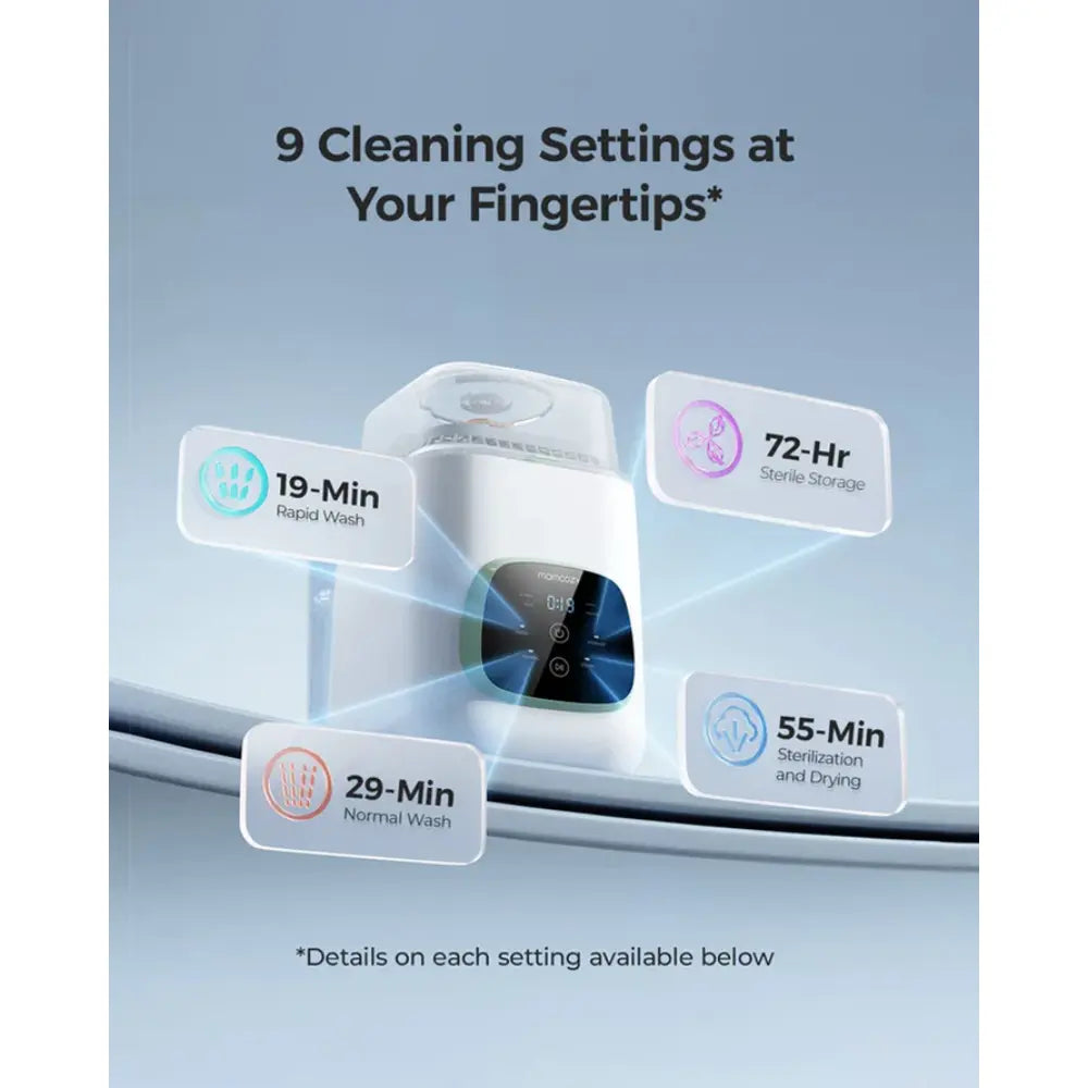 Momcozy KleanPal Pro Baby Bottle Washer and Sterilizer-Fast Steam Cleaning & One-Touch Operation-9 Cleaning Mode
