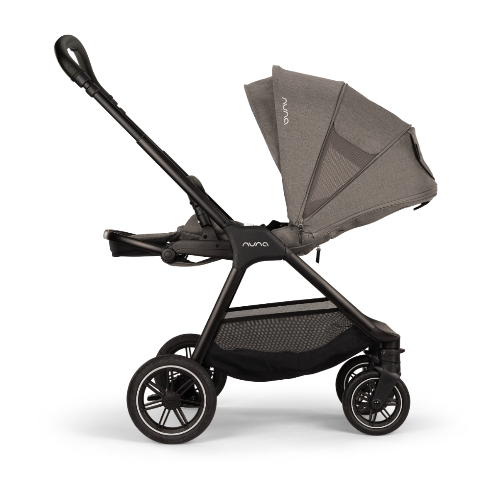 Nuna TRIV Next Reversible Seat Stroller with Flat Recline|Height Adjustable Handle Bar|All Terrain|All Wheel Suspension|One Hand Fold|Rain Cover & Post Adaptors|0 to 4Y (Upto 22Kg) - Granite